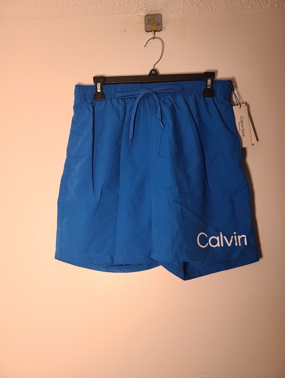 Calvin Klein Men's Electric Blue Swim Trunks Mens Size Medium